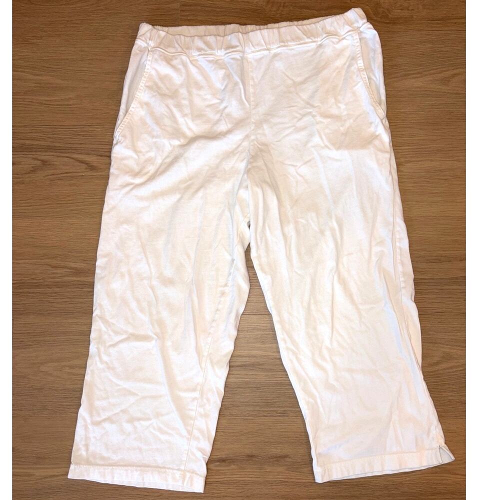 Fresh Produce white 100% cotton womens capri pants with pockets womens size XL